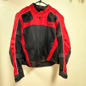 Tourmaster Motorcycle Draft Air 3 Textile Black Red Jacket Men Size XL